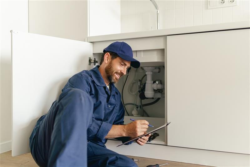 Residential plumber providing service in a San Clemente home